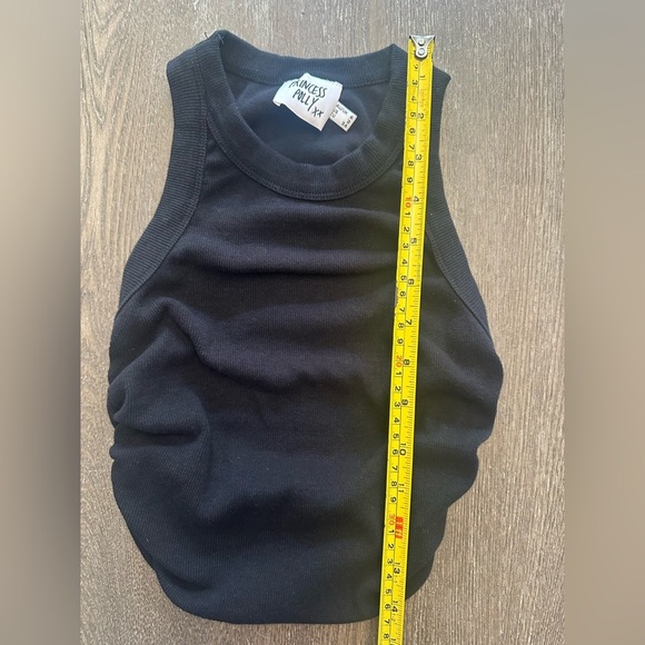 PRINCESS POLLY BLACK CROPPED CINCH SIDED BASIC TANK - Size 2 SKU:487 - Picture 6 of 7